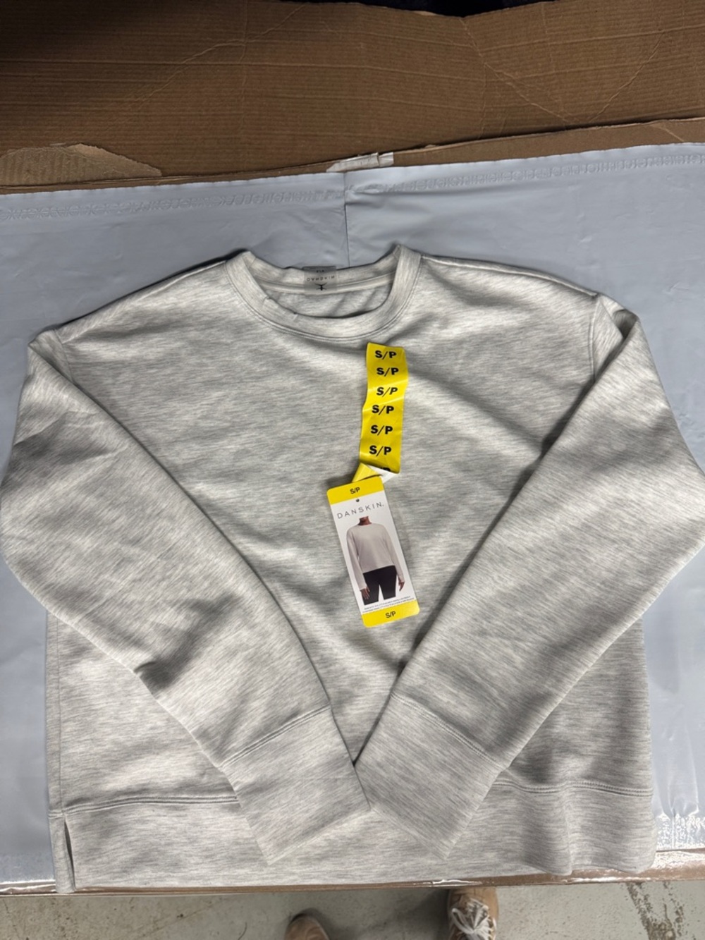 Danskin Women's Heather Light Gray Crewneck Sweater